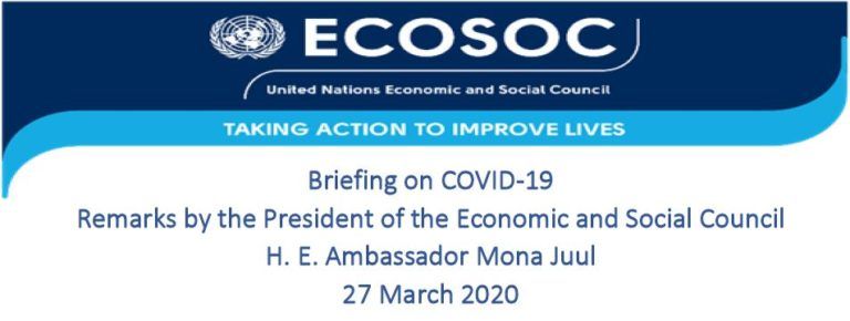Statement of the President of ECOSOC COVID-19
