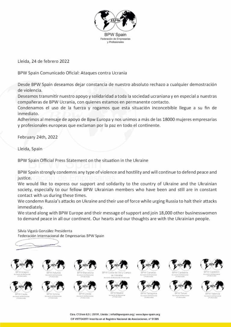 BPW Spain con Ucrania y BPW Ucrania #NOalaGuerra